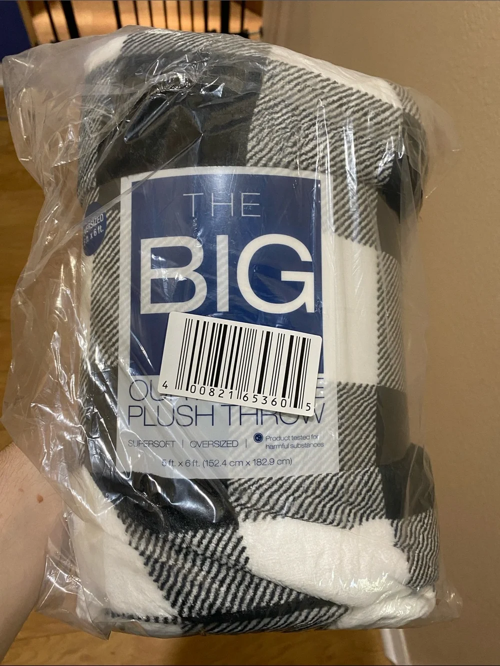 The Big Plush Throw - Black & White Checkered